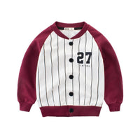 Boys Stripe Pattern Baseball Jacket Boys Boutique Clothing Wholesale - PrettyKid