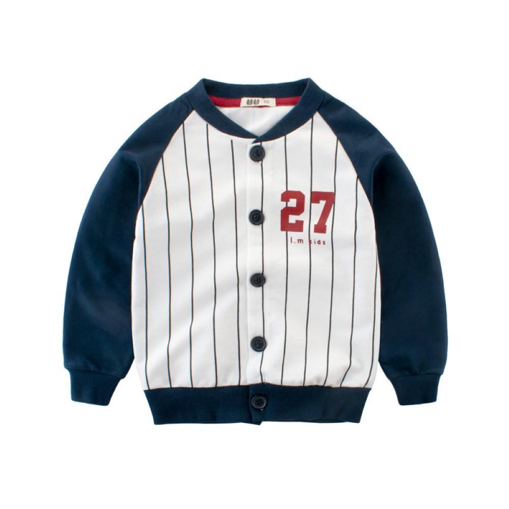 Boys Stripe Pattern Baseball Jacket Boys Boutique Clothing Wholesale - PrettyKid