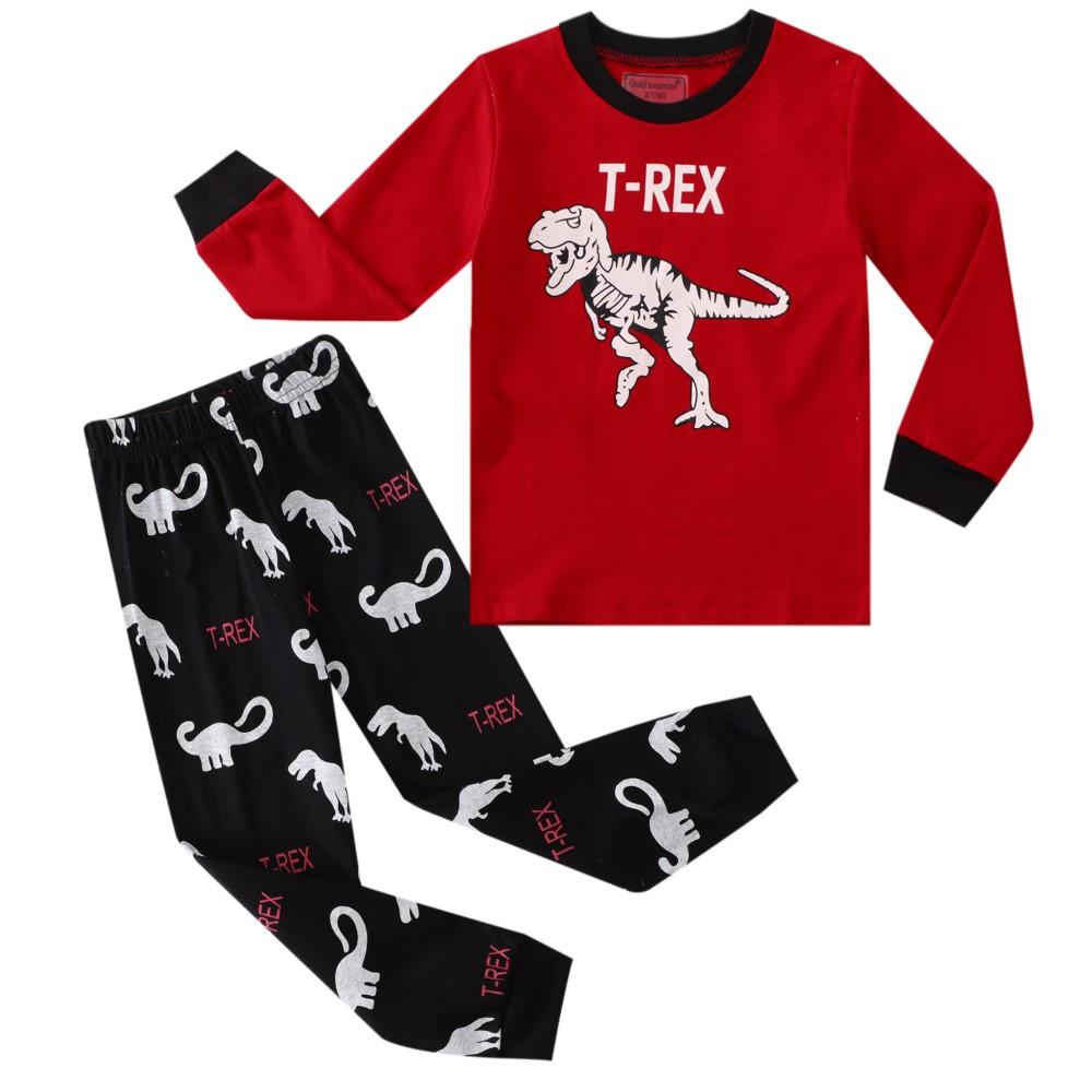 Boys T-REX Dinosaur Printed Long Sleeves Tracksuits Suits Boy Clothes Wholesale - PrettyKid