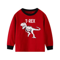 Boys T-REX Dinosaur Printed Long Sleeves Tracksuits Suits Boy Clothes Wholesale - PrettyKid