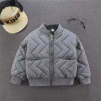 Boys Texture Solid Baseball Jacket Wholesale Boys Clothing - PrettyKid