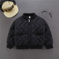 Boys Texture Solid Baseball Jacket Wholesale Boys Clothing - PrettyKid