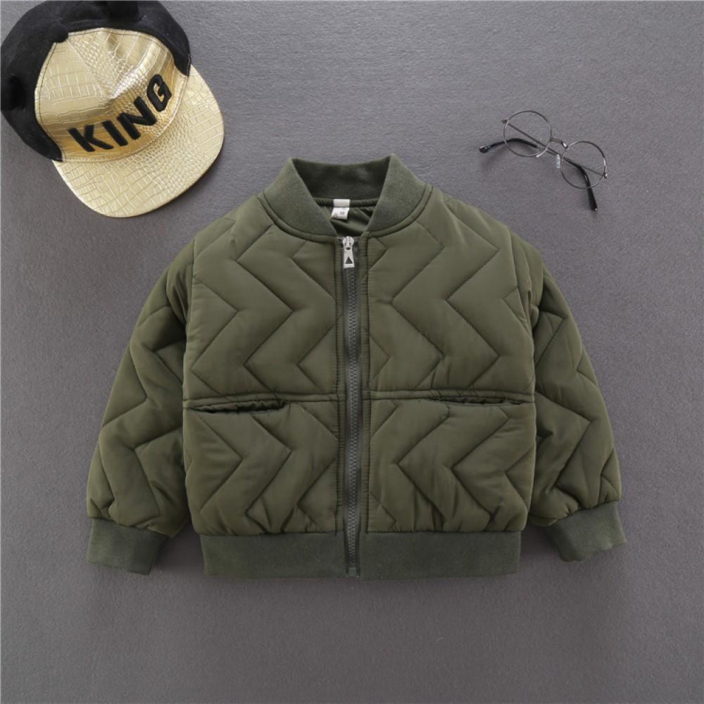 Boys Texture Solid Baseball Jacket Wholesale Boys Clothing - PrettyKid