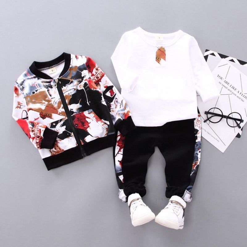 Boys Tie Dye Zipper Jacket Three-piece Suit Wholesale Boys Boutique Clothing - PrettyKid