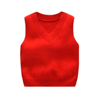 Boys V-Neck Soild Sleeveless Knitting Top Wholesale Boy Clothing - PrettyKid