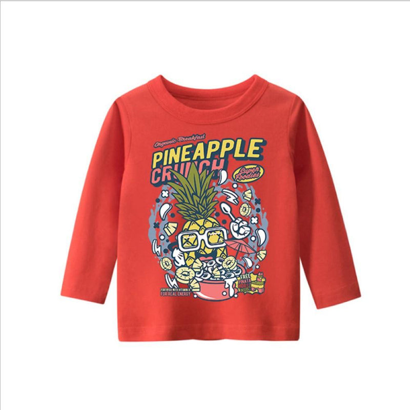 Boys Vacation Pineapple Pattern Long Sleeves Shirt Boy Boutique Clothing Wholesale - PrettyKid
