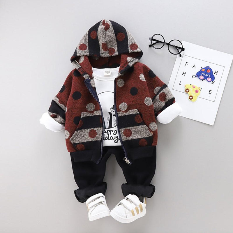 Boys Wave Point & Cartoon Animal Pattern Suits Wholesale Boys Boutique Clothing - PrettyKid