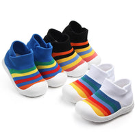 Baby Breathable Non-slip Striped Toddler Sneakers - PrettyKid