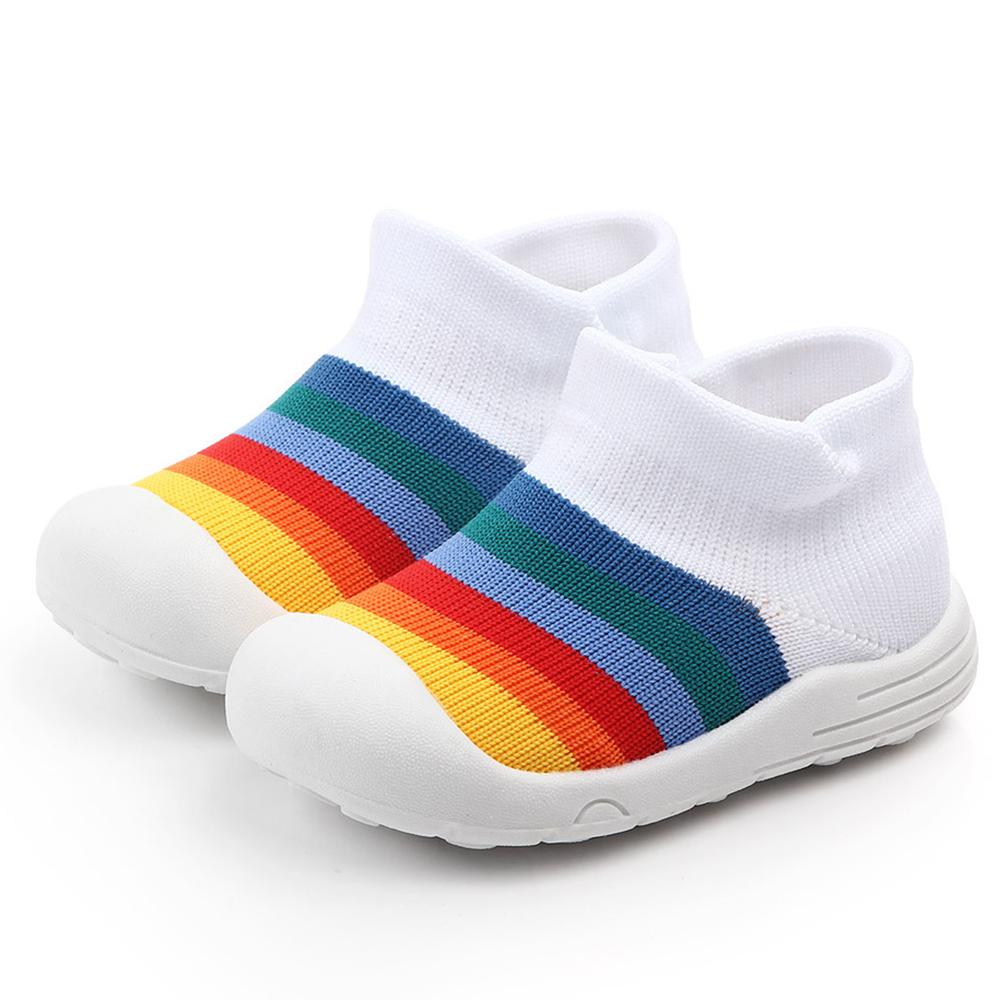 Baby Breathable Non-slip Striped Toddler Sneakers - PrettyKid