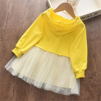 Girls Bunny Long-sleeve Hooded Tulle Dress - PrettyKid