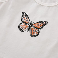 Girls Butterfly Printed Sleeveless Top & Floral Skirt Child Apparel Wholesale - PrettyKid