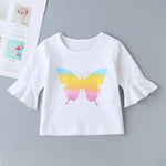 Baby Girls Butterfly Ruffle Tops & Colorful Skirts - PrettyKid