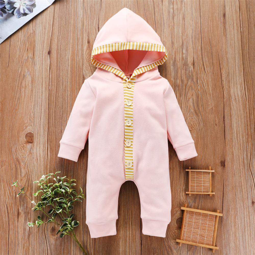 Baby Unisex Button Cardigan Hooded Long Sleeve Romper Wholesale Clothing Baby - PrettyKid