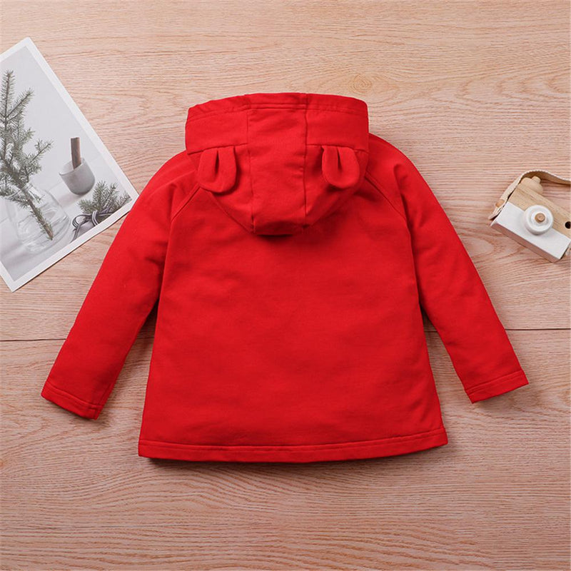 Girls Button Cardigan Solid Color Long Sleeve Hooded Coat Kids Wholesale Clothing - PrettyKid