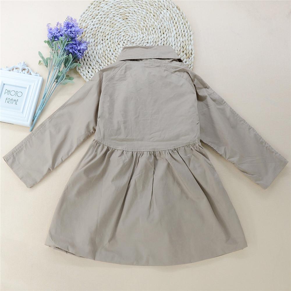 Toddler Girls Button Hooded Long Sleeve Coat Wholesale Clothing For Girls - PrettyKid