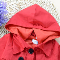 Toddler Girls Button Hooded Long Sleeve Coat Wholesale Clothing For Girls - PrettyKid