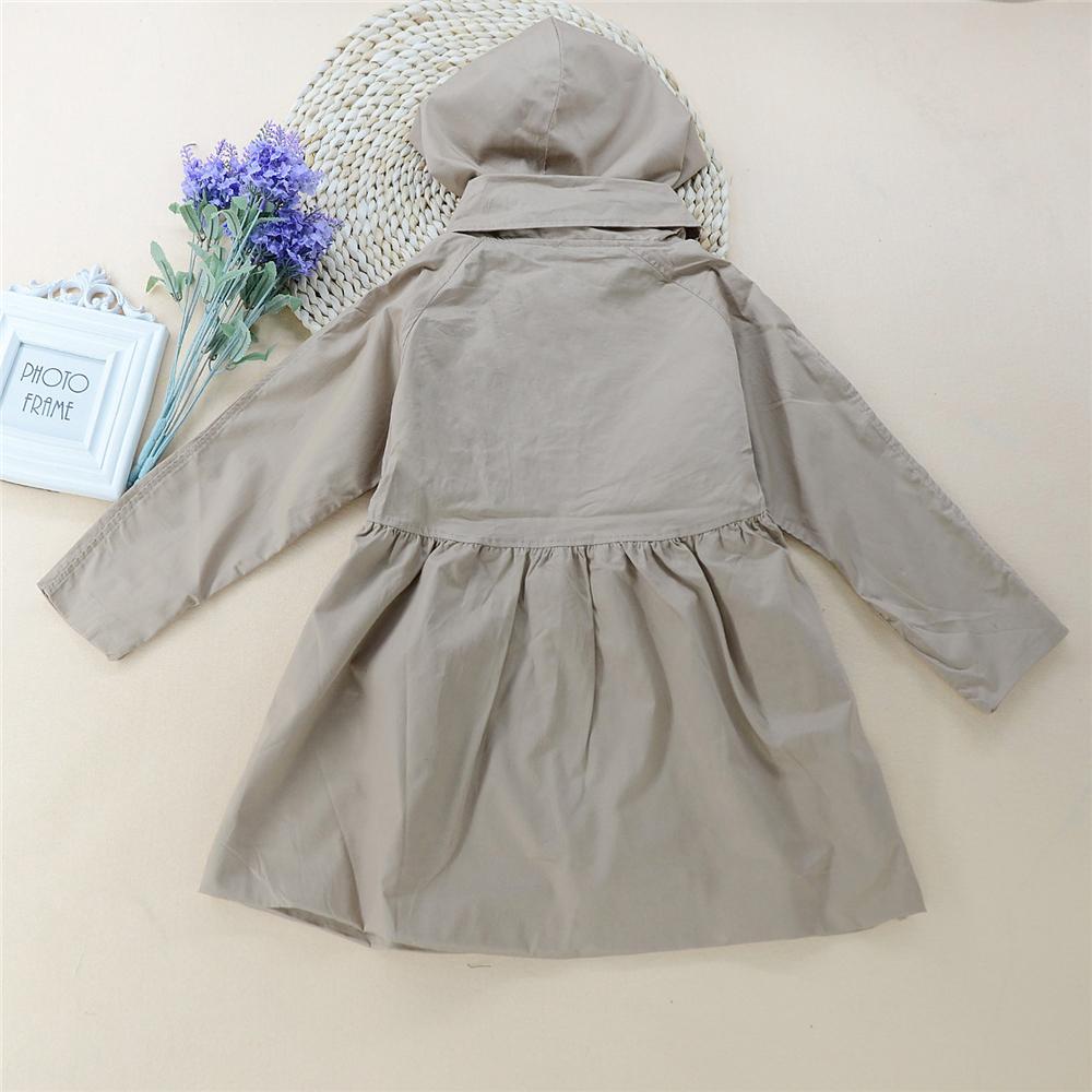 Toddler Girls Button Hooded Long Sleeve Coat Wholesale Clothing For Girls - PrettyKid