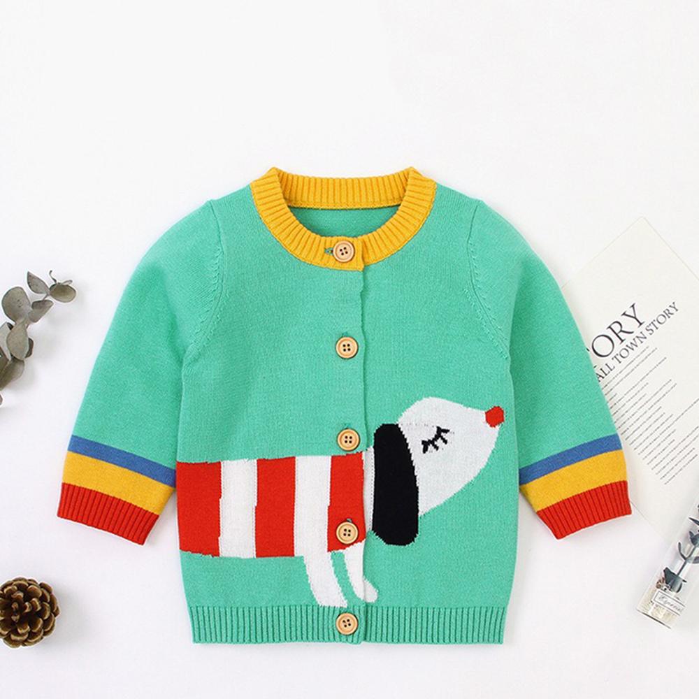 Baby Boys 4PCS Button Long Sleeve Cute Puppy Sweaters - PrettyKid