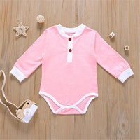 Baby Unisex Button Long Sleeve Romper Baby Boutique Wholesale - PrettyKid