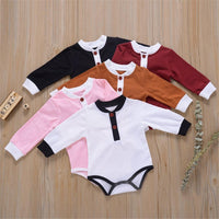 Baby Unisex Button Long Sleeve Romper Baby Boutique Wholesale - PrettyKid