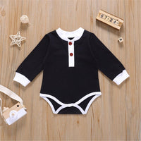 Baby Unisex Button Long Sleeve Romper Baby Boutique Wholesale - PrettyKid