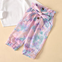 Girls Button Long Sleeve Top & Tie Dye Trousers Baby Girl Wholesale - PrettyKid