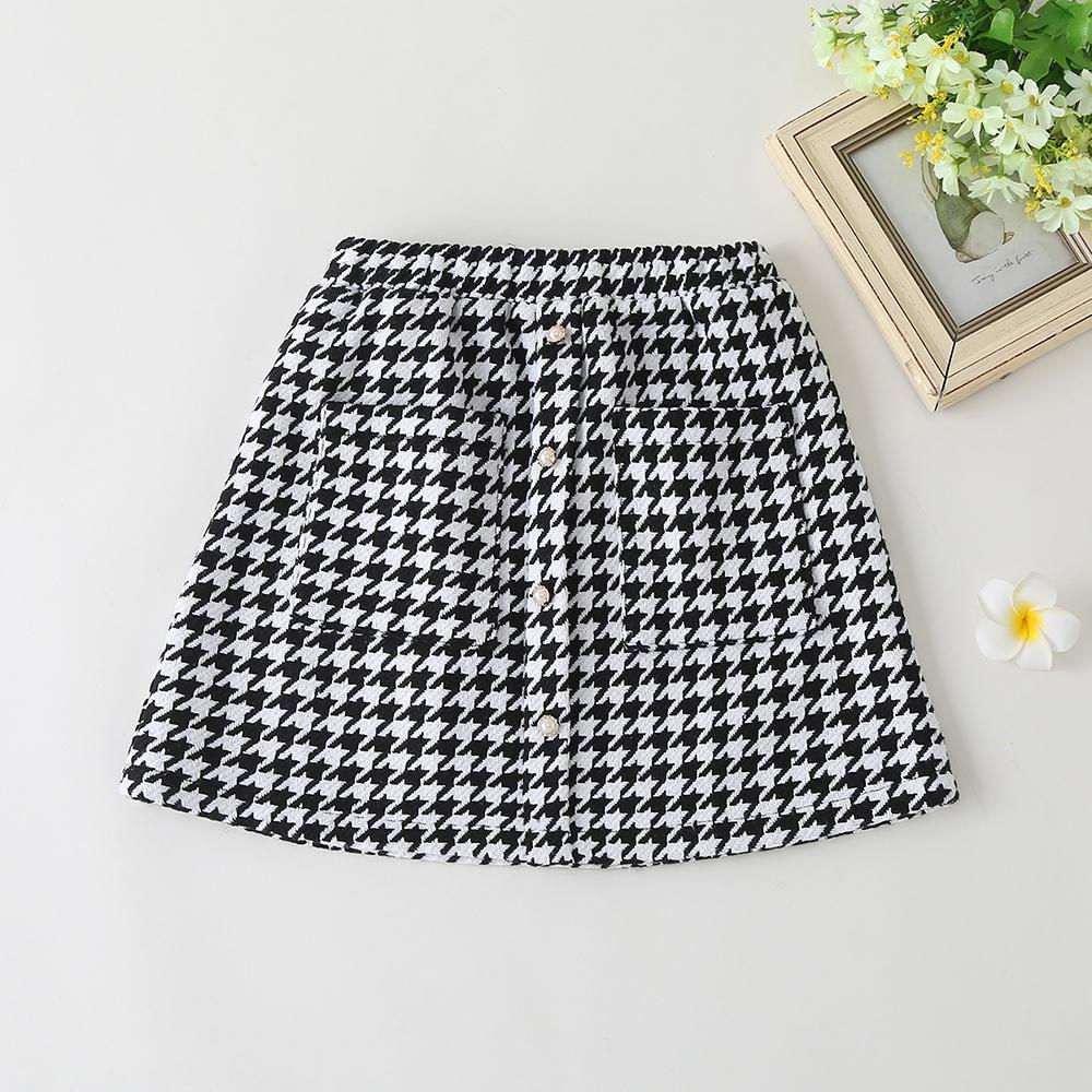 Girls Button Paid Pocket Skirt Trendy Kids Wholesale clothes - PrettyKid