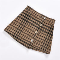 Toddler Girls Button Plaid Lapel Long Sleeve Coat & Skirt Wholesale Girls - PrettyKid