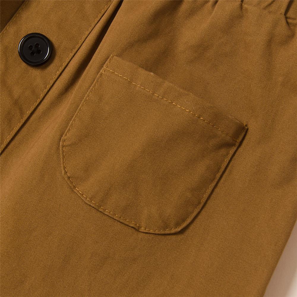 Girls Button Pocket Solid Color Elastic Waist Skirt Wholesale Little Girl Boutique Clothing - PrettyKid