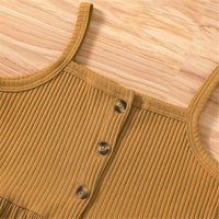 Girls Button Sling Top & Shorts Children's Wholesale Boutique clothes - PrettyKid