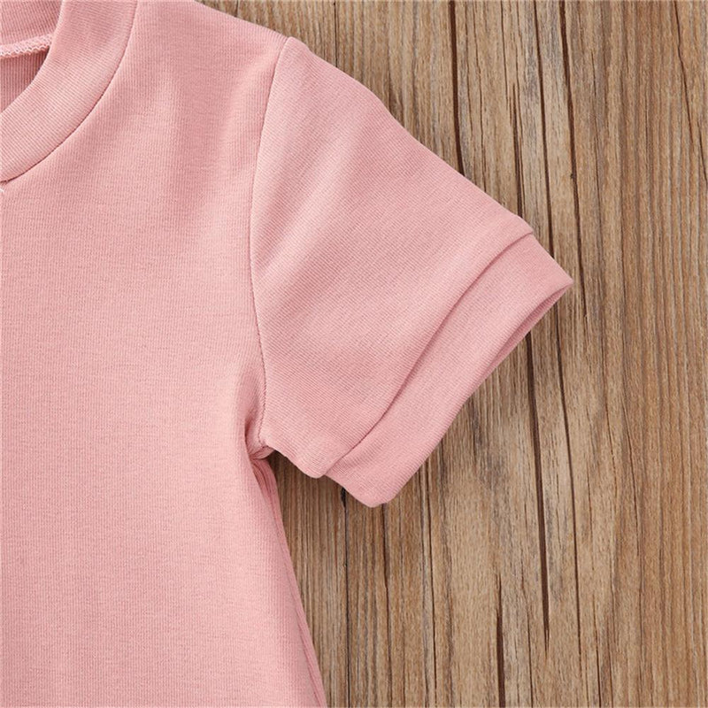 Baby Unisex Button Solid Color Short Sleeve Romper Baby Boutique clothing Wholesale - PrettyKid