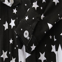 Girls Button Star Printed Lapel Long-Sleeve Jacket Wholesale Girl Clothing - PrettyKid