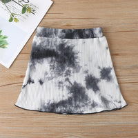 Girls Button Tie Dye Long Sleeve Top & Skirt Wholesale Boutique Girl Clothing - PrettyKid