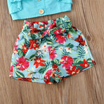 Girls Button Tie Up Top & Floral Shorts Boutique Kids clothing Wholesale - PrettyKid