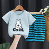 Baby Girl Lettering & Kitten Pattern T-Shirt And Shorts Baby Clothes Set - PrettyKid
