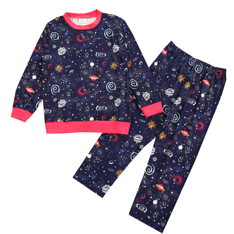 Cosmic Pattern Top And Trousers Toddler Pajamas 2 Piece - PrettyKid