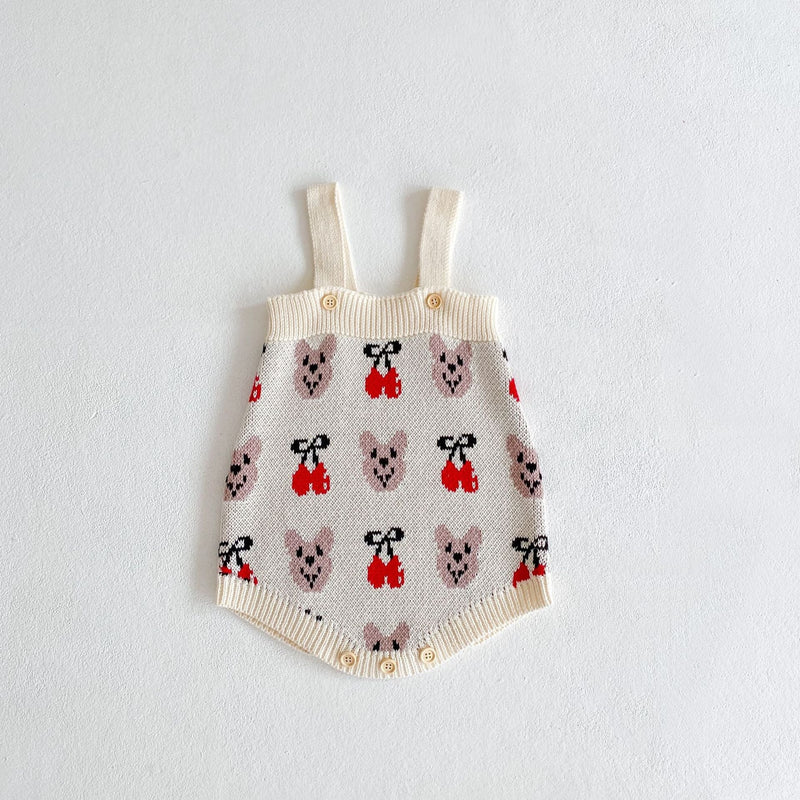Bunny & Cherry Knit Cardigan And Bodysuit Wholesale Baby Clothes - PrettyKid