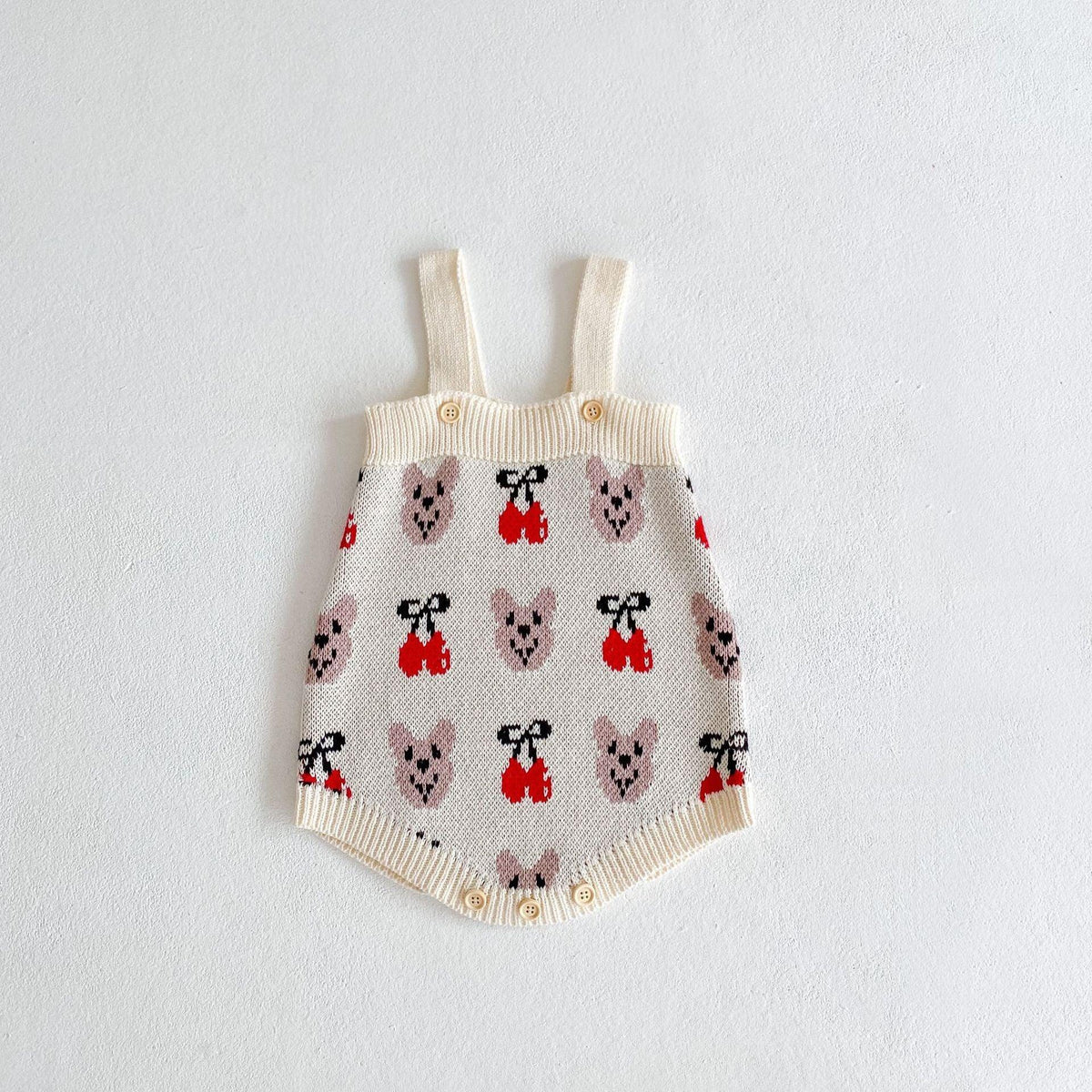 Bunny & Cherry Knit Cardigan And Bodysuit Wholesale Baby Clothes - PrettyKid