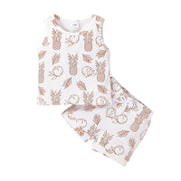 Baby Boy Fruit Print Vest And Pants Two Piece Baby Sets - PrettyKid