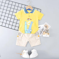 Baby Boys Crocodile Polo Shirt And Shorts Baby Outfit Sets - PrettyKid