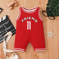 Baby Boy Alphabet & Numbers Print Sleeveless Jumpsuit Baby Rompers Wholesale - PrettyKid