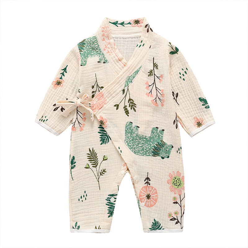 Baby Long Sleeve Bunny Print Bodysuit Wholesale Baby Onesies - PrettyKid