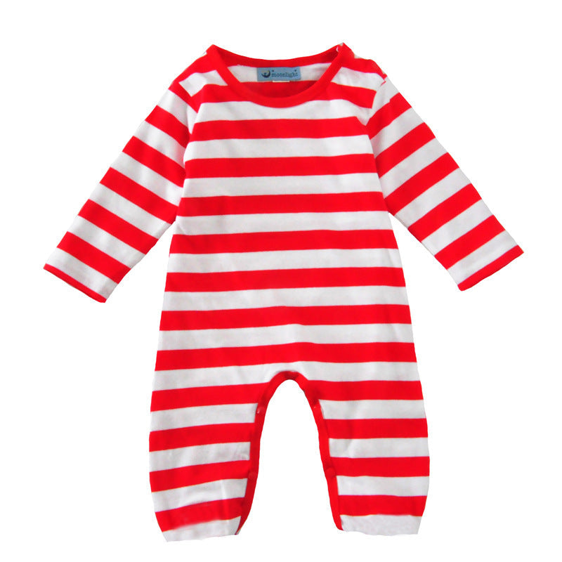 Christmas Santa Striped Wholesale Baby Jumpsuits - PrettyKid