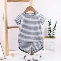 Baby Boy Sets Striped T-Shirt & Shorts Summer Baby Clothes In Bulk - PrettyKid