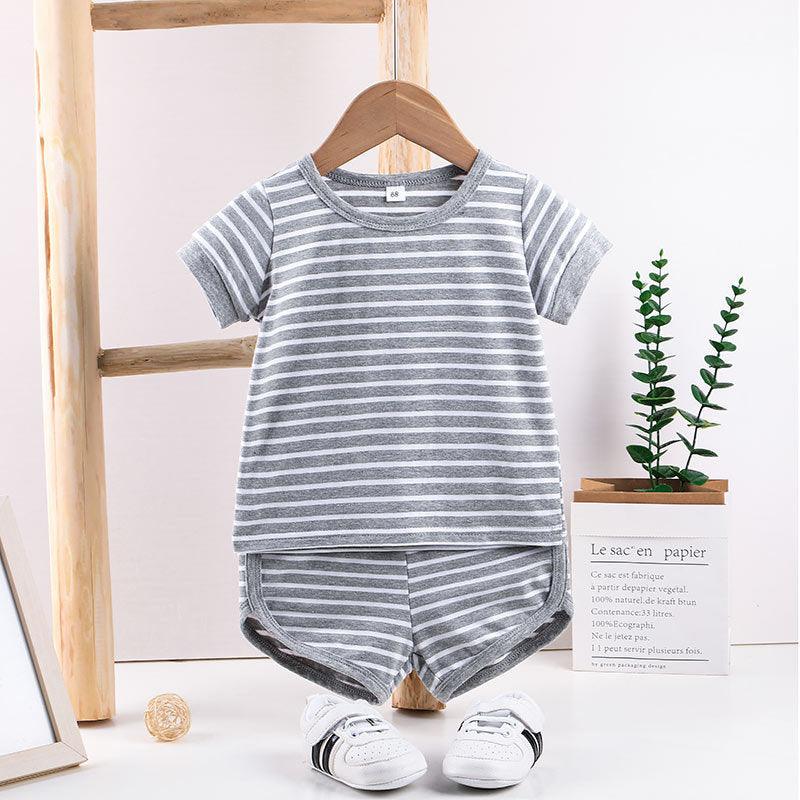 Baby Boy Sets Striped T-Shirt & Shorts Summer Baby Clothes In Bulk - PrettyKid