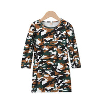 Girls Camo Crew Neck Daily Long T-shirts Wholesale Little Girls Clothes - PrettyKid