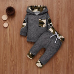 Baby Boys Camo Hooded Long Sleeve Cartoon Top & Pants Baby Wholesale - PrettyKid