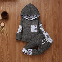 Baby Boys Camo Hooded Long Sleeve Cartoon Top & Pants Baby Wholesale - PrettyKid