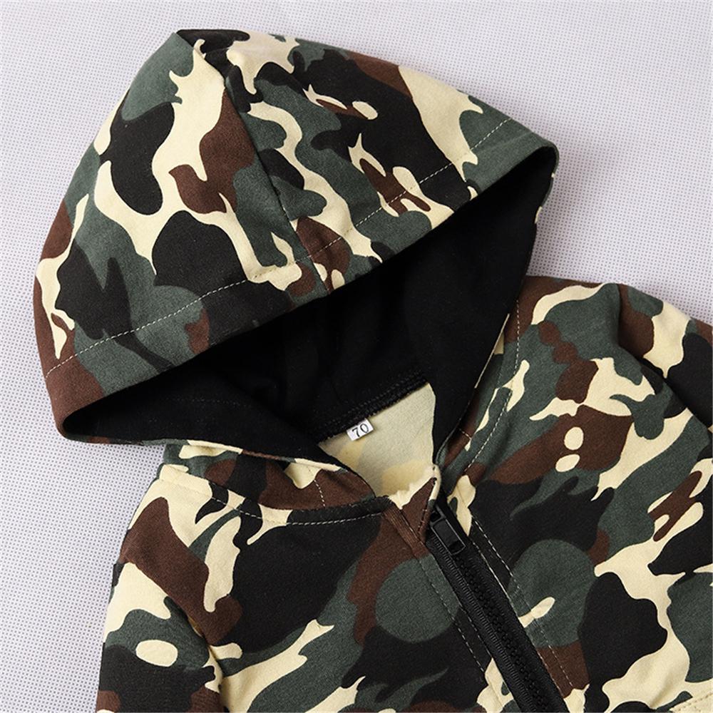 Baby Boys Camo Hooded Zipper Jacket & Pants Wholesale Baby Leggings - PrettyKid