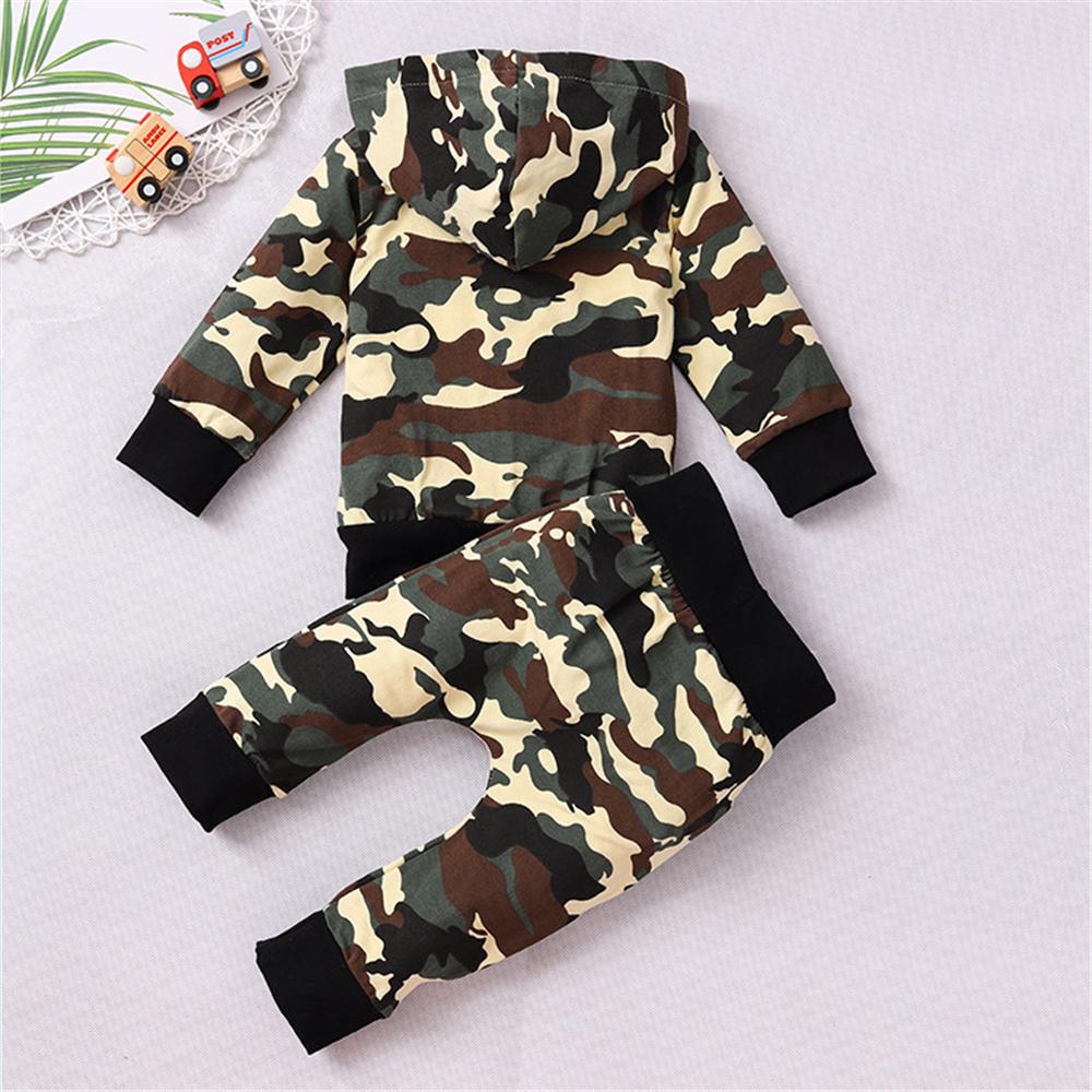 Baby Boys Camo Hooded Zipper Jacket & Pants Wholesale Baby Leggings - PrettyKid